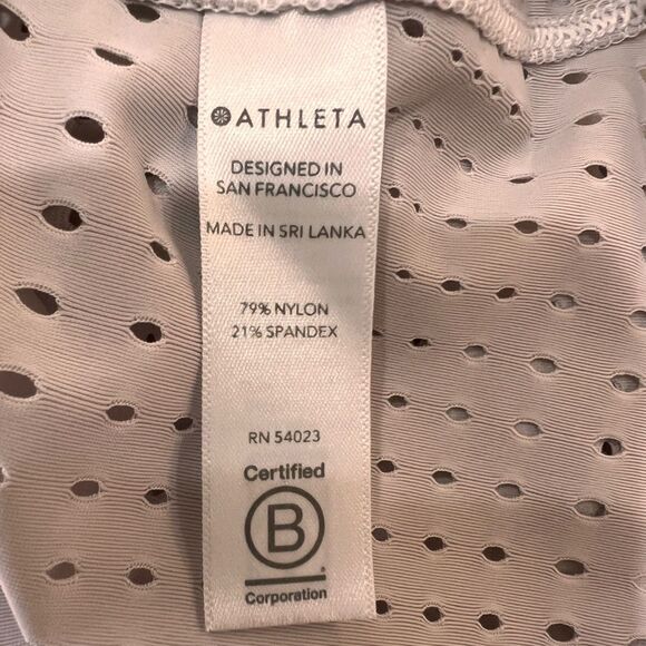 Athleta Perforated Racerback Workout Tank Light Gray Breathable Lightweight XL - Picture 5 of 8